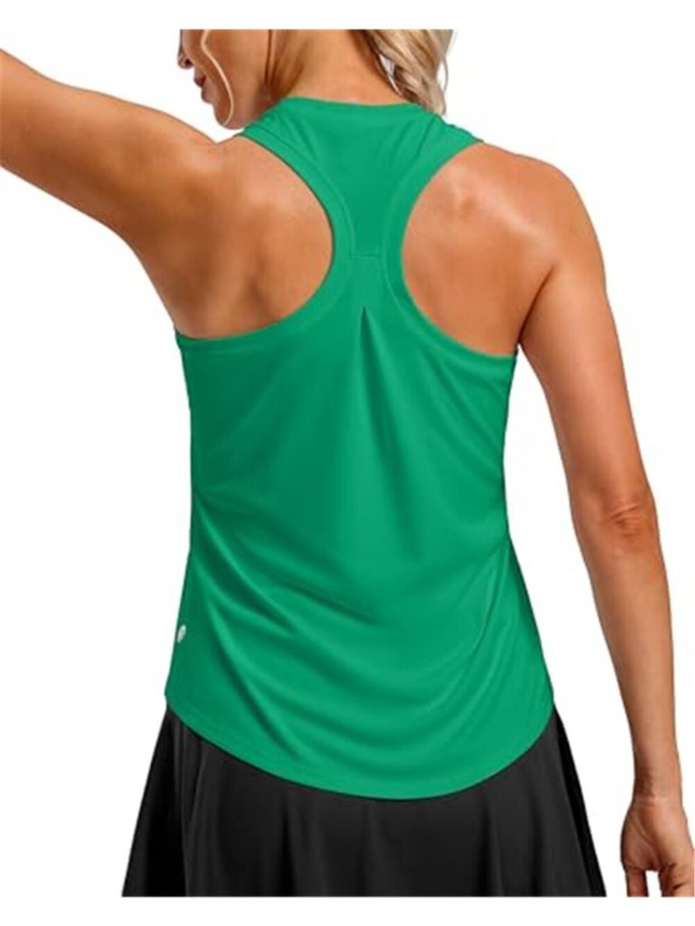 Green Racerback Workout Tank Top Loose Fit Sleeveless Athletic Shirt